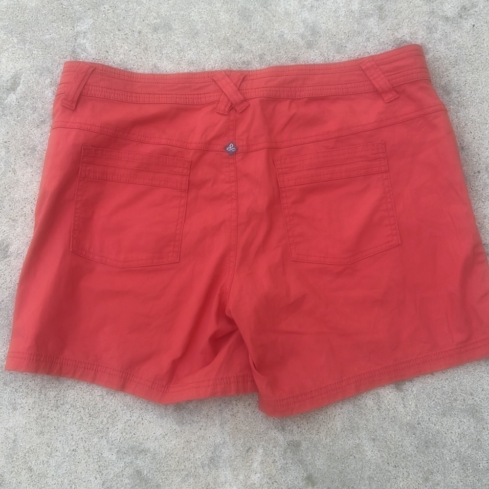 PrAna Orange Tess Organic Cotton Hiking Shorts Women's Size 14 - Picture 6 of 9